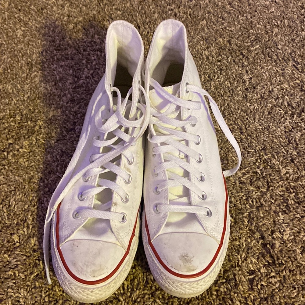 Mens White high top converse